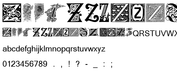 Ornamental Initials Z font